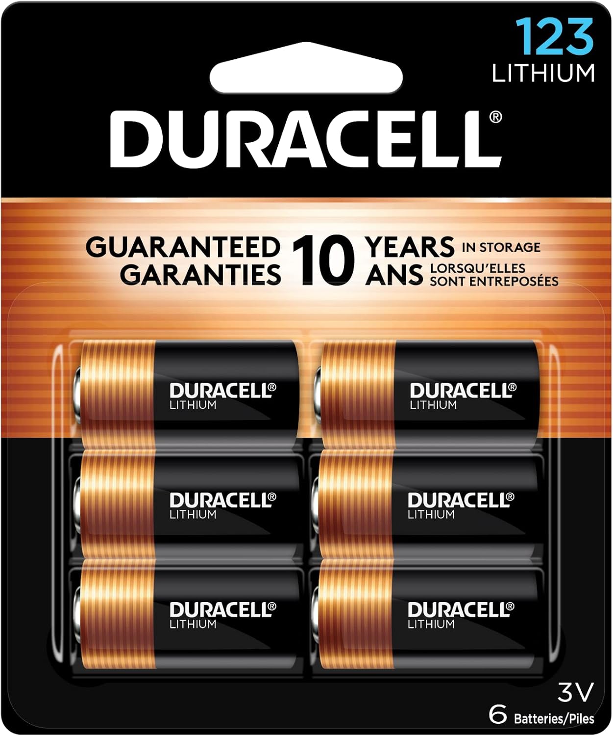 Duracell CR123A 3V Lithium Battery Pack for Home Safety Devices