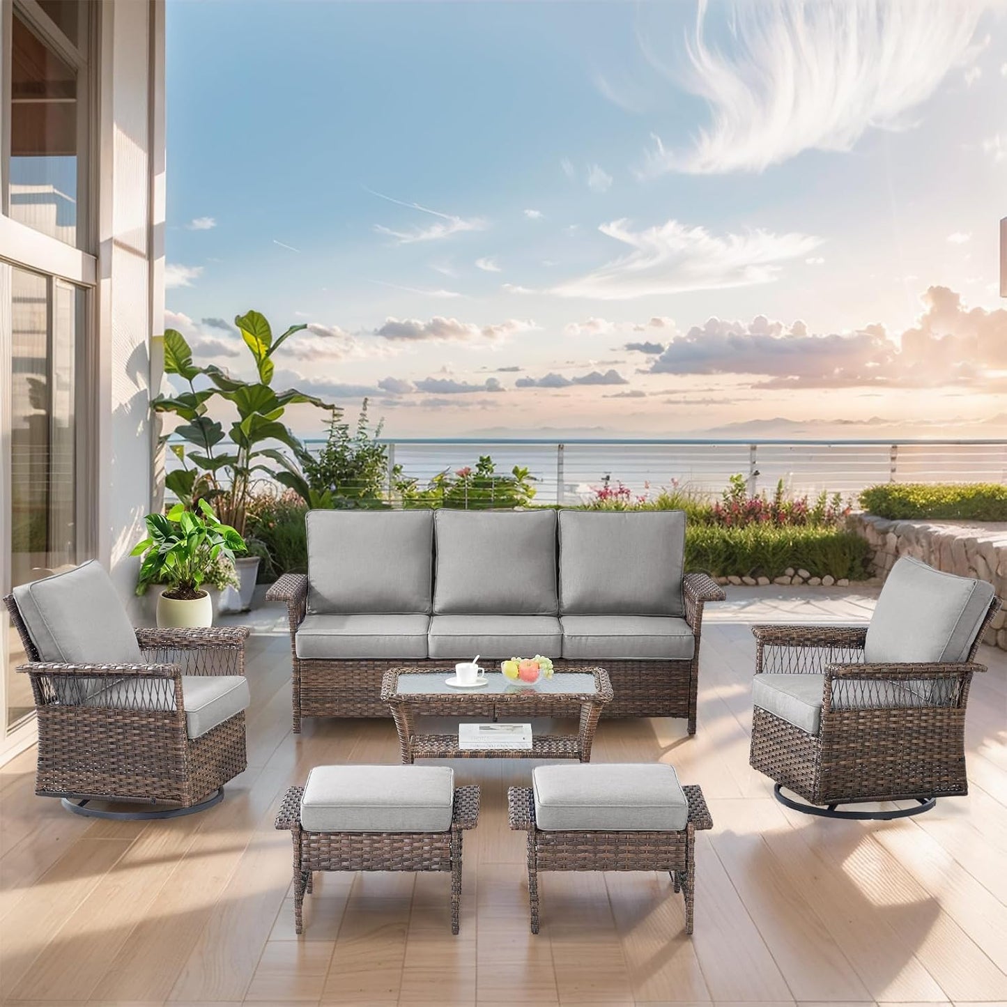 6-Piece Swivel Patio Set for Ultimate Relaxation