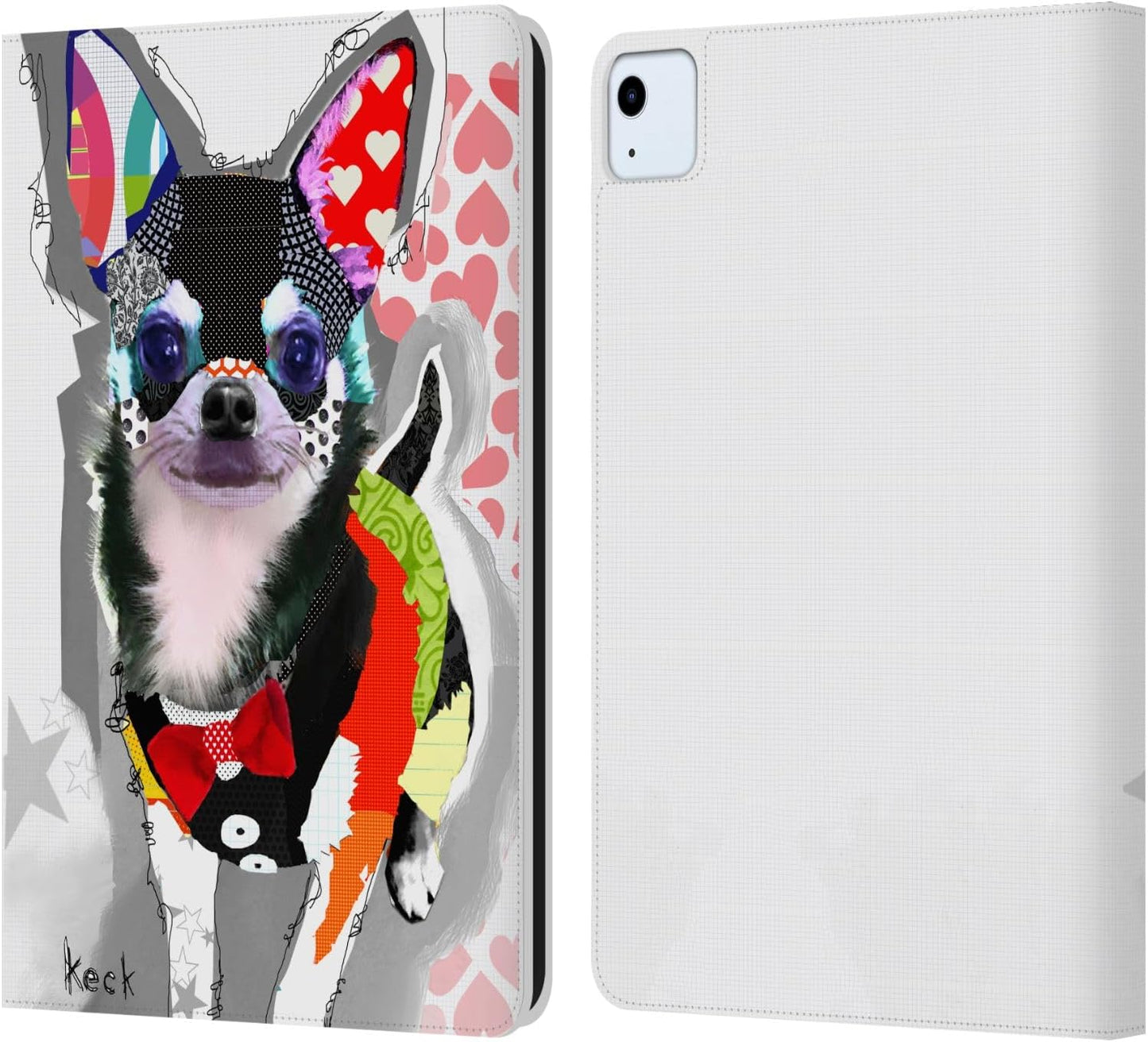 Michel Keck Chihuahua Dogs Leather Wallet Case for iPad Air 11