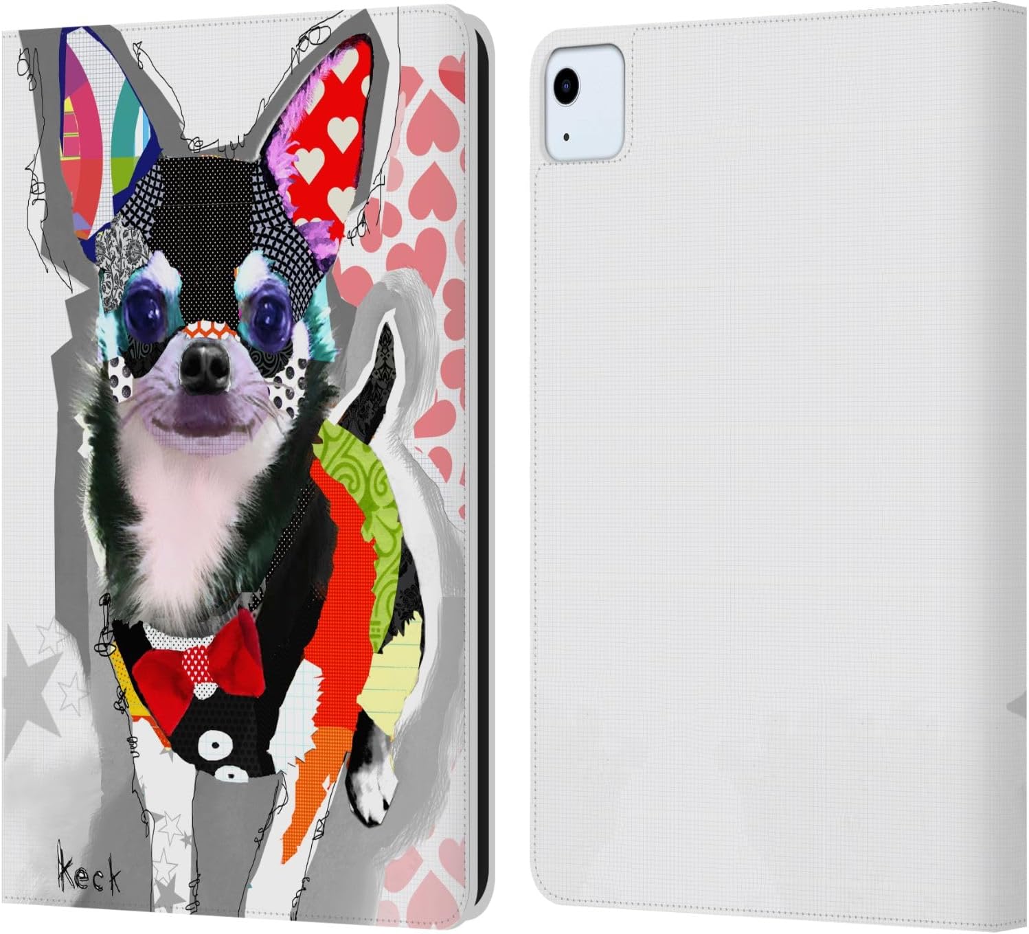 Michel Keck Chihuahua Dogs Leather Wallet Case for iPad Air 11