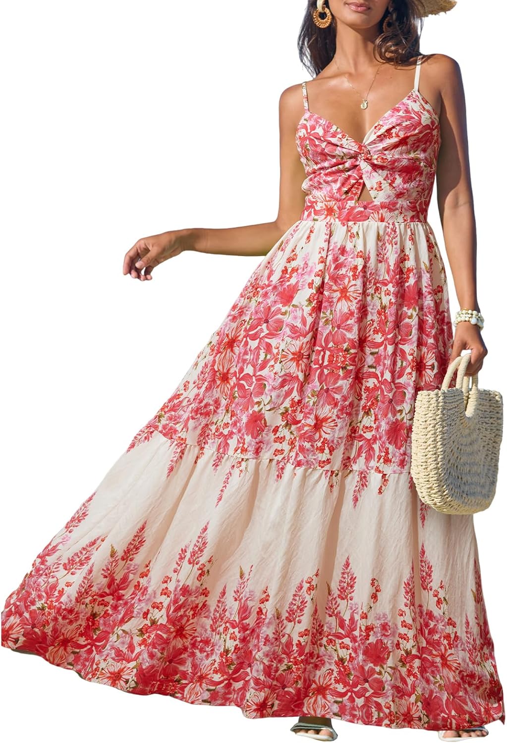 CUPSHE Women's Floral Maxi Dress for Summer Casual Wear