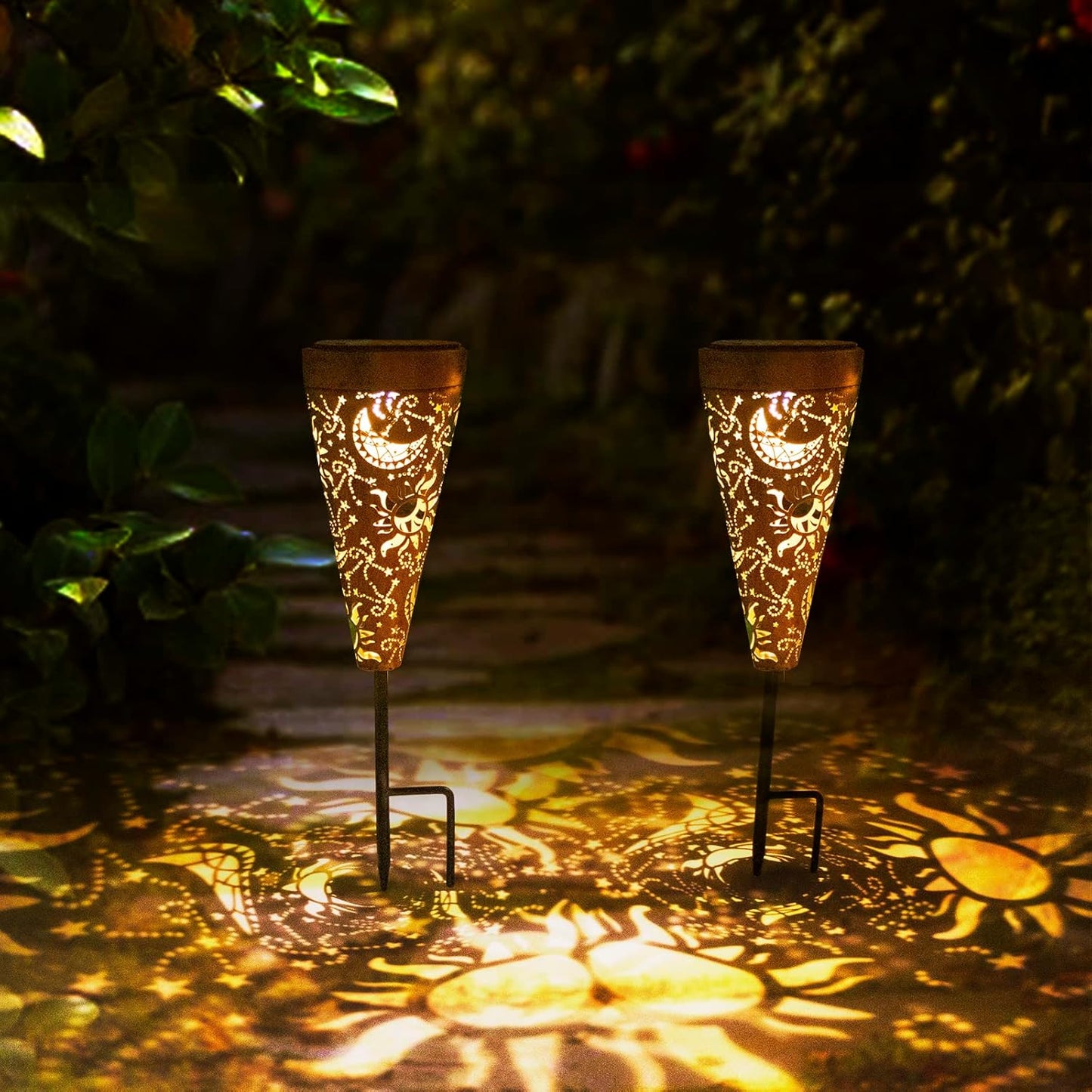 DIBIEECN 6 Pack Solar Pathway Lights for Garden Decor