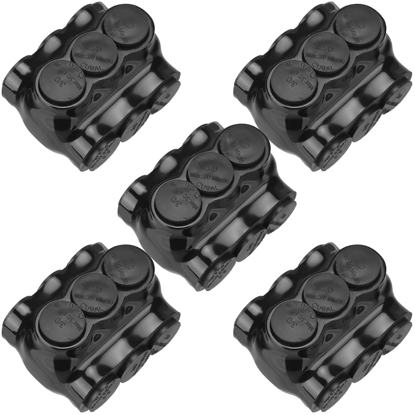 5 Pack Black Multi Cable Connector for Reliable Electrical Use