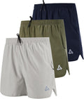 Men's Running Stretch Quick Dry Shorts with Zipper Pockets - Pack