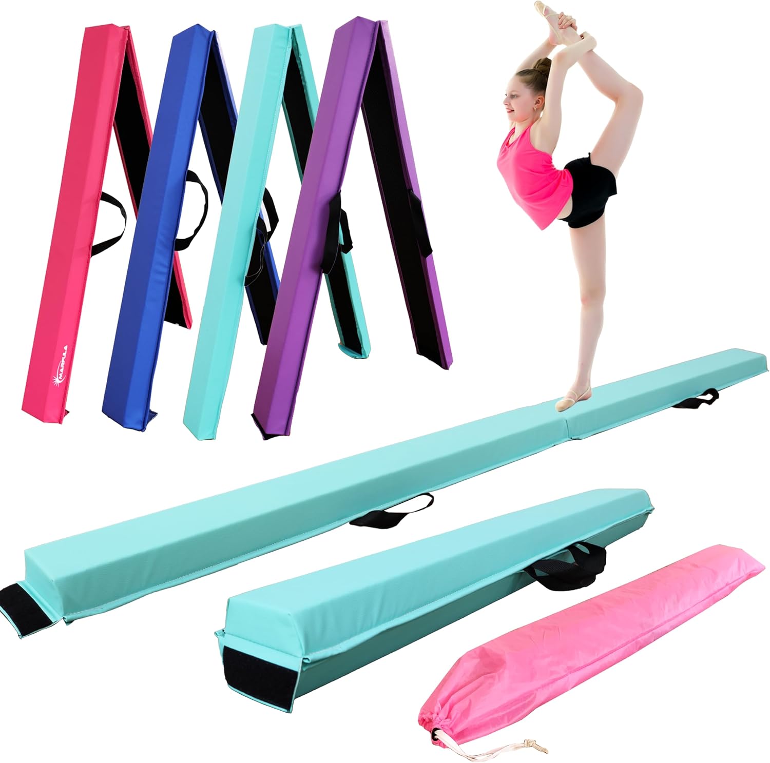 Folding Gymnastic Balance Beam for Kids - Safe and Durable