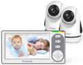 Split-Screen Baby Monitor with 2 Cameras - No WiFi, Long Battery Life