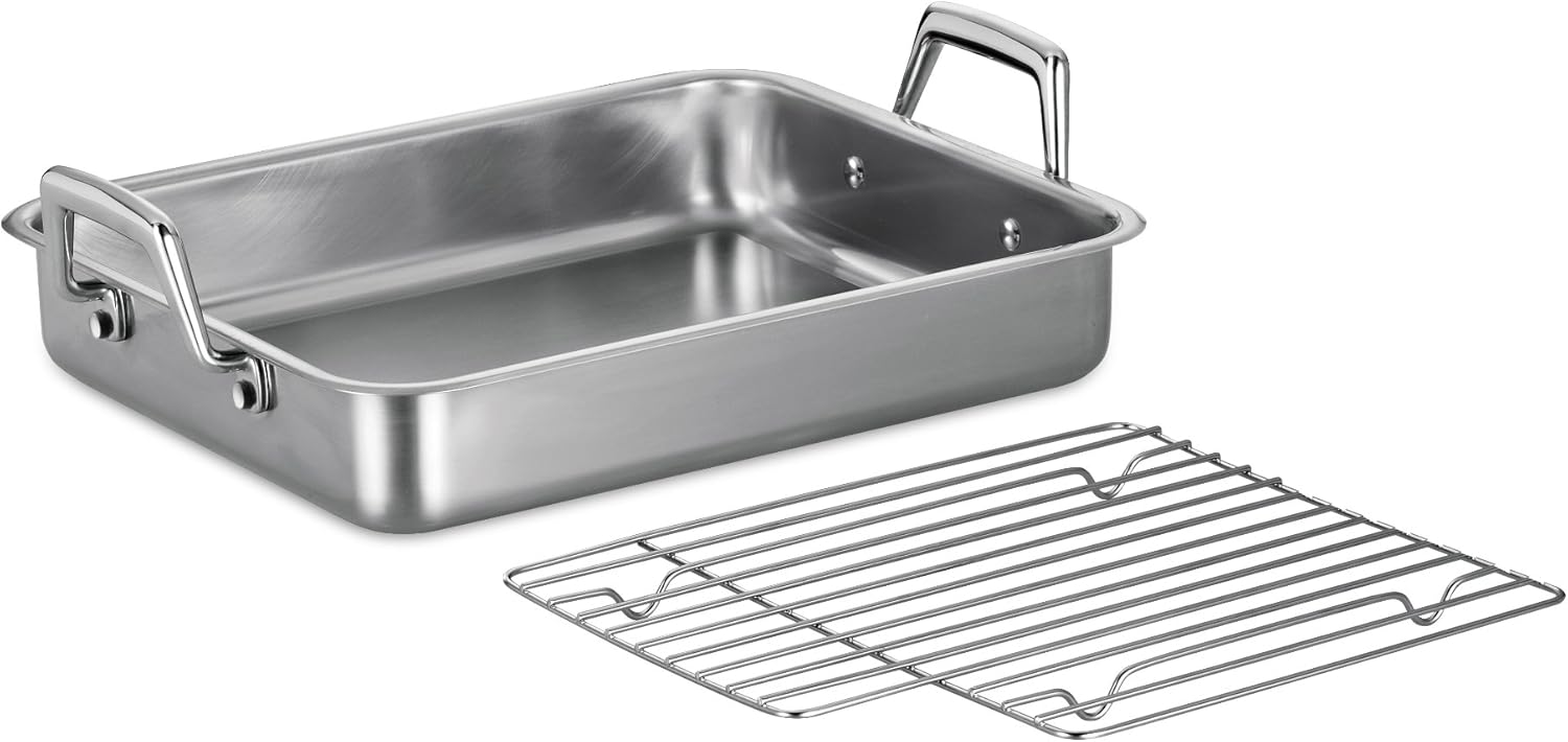 Tramontina 13.5-Inch Stainless Steel Roasting Pan for Perfect Meals