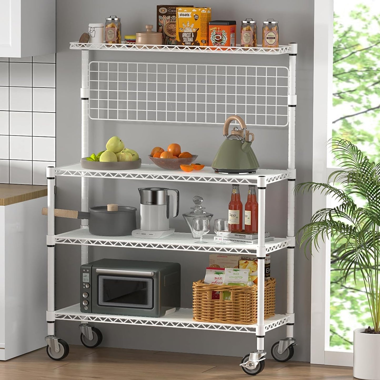 Leteuke Heavy Duty Kitchen Rack with Wheels