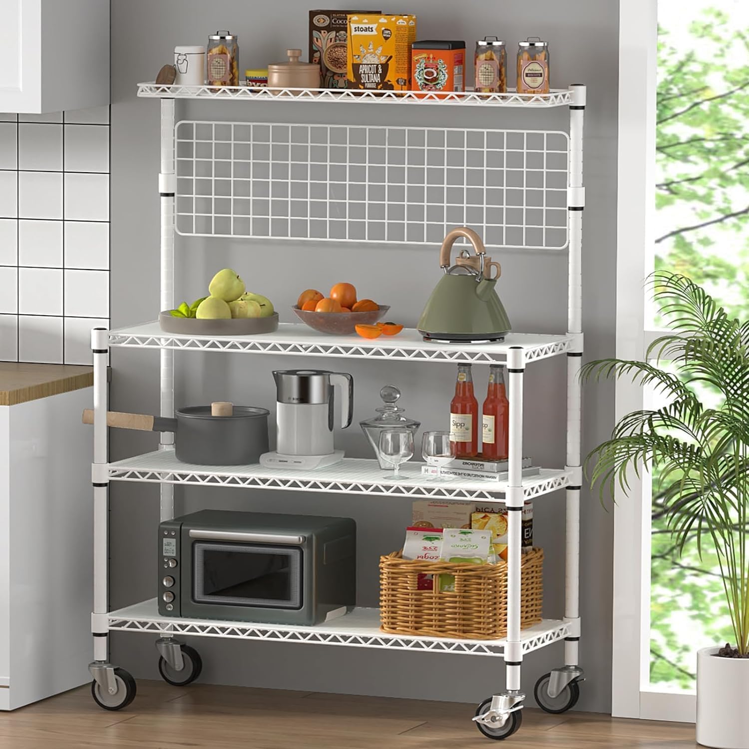 Leteuke Heavy Duty Kitchen Rack with Wheels