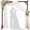 7.2FT Wooden Wedding Arch Square Wood Backdrop Stand - Rustic Ceremony