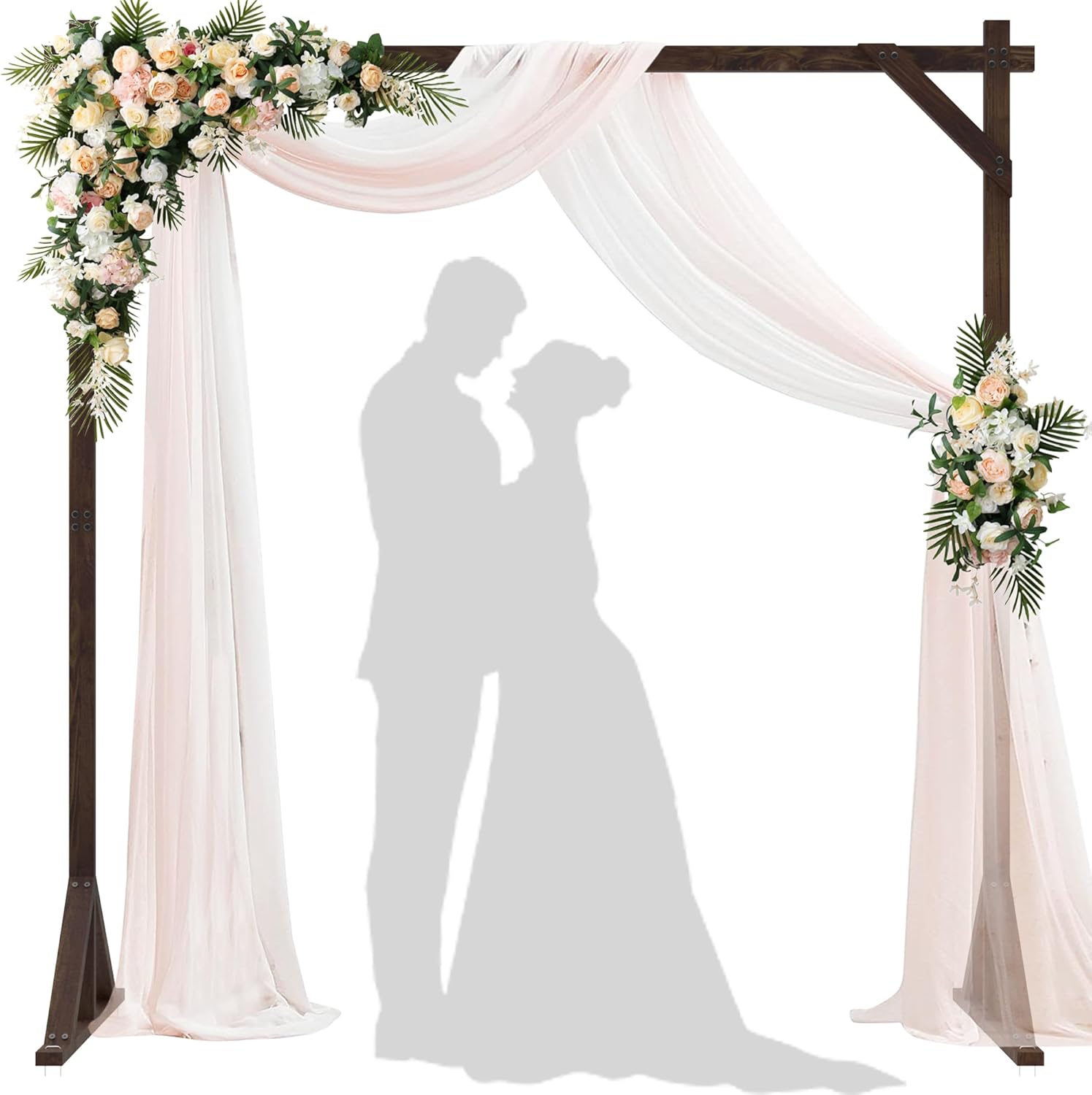 7.2FT Wooden Wedding Arch for Rustic Boho Ceremony Decor