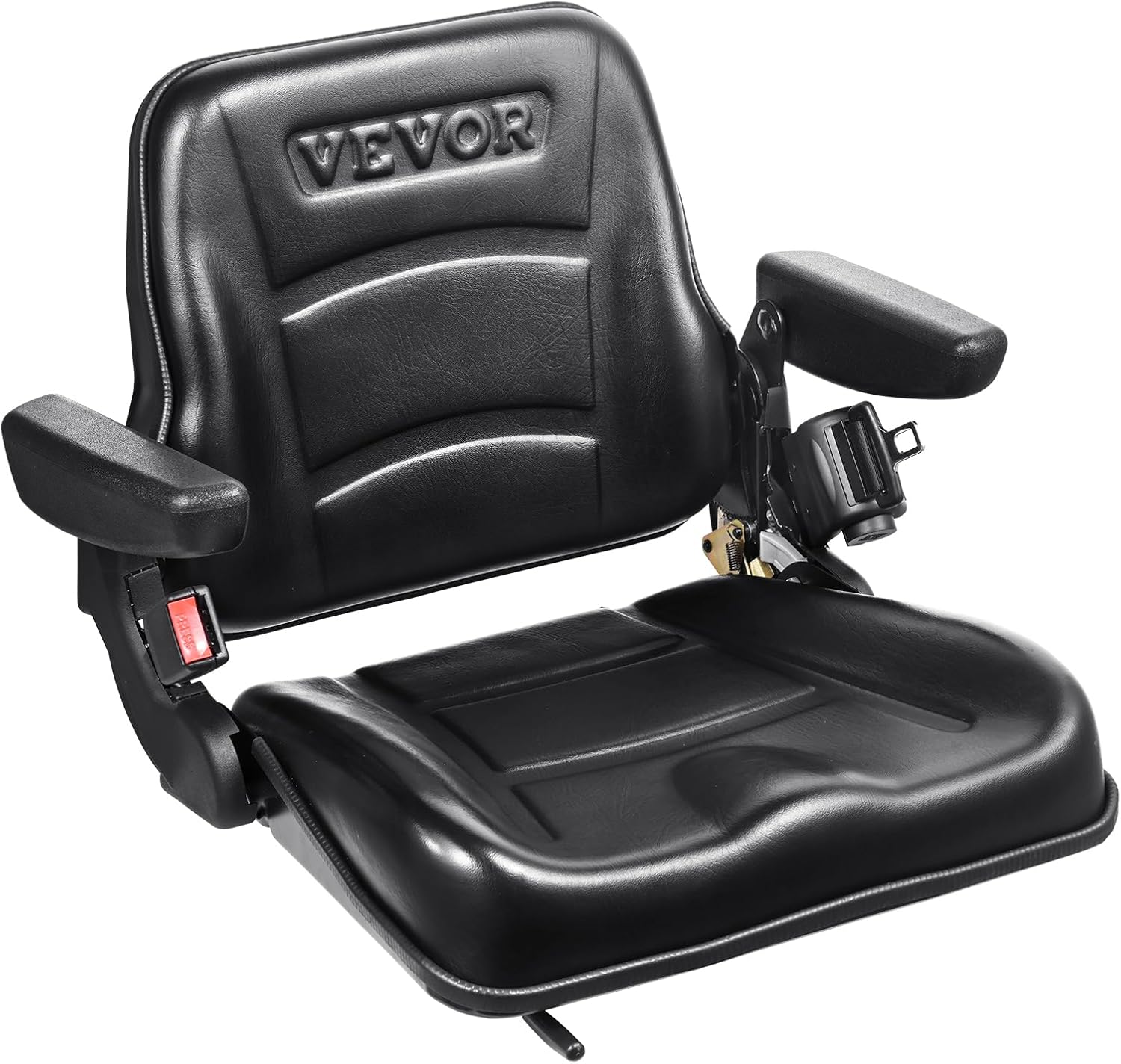 Fold Down Tractor Seat with Adjustable Backrest and Safety Features