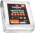 Tarpco Safety 30 x 40 White 14 Mil Heavy Duty Tarp - Waterproof