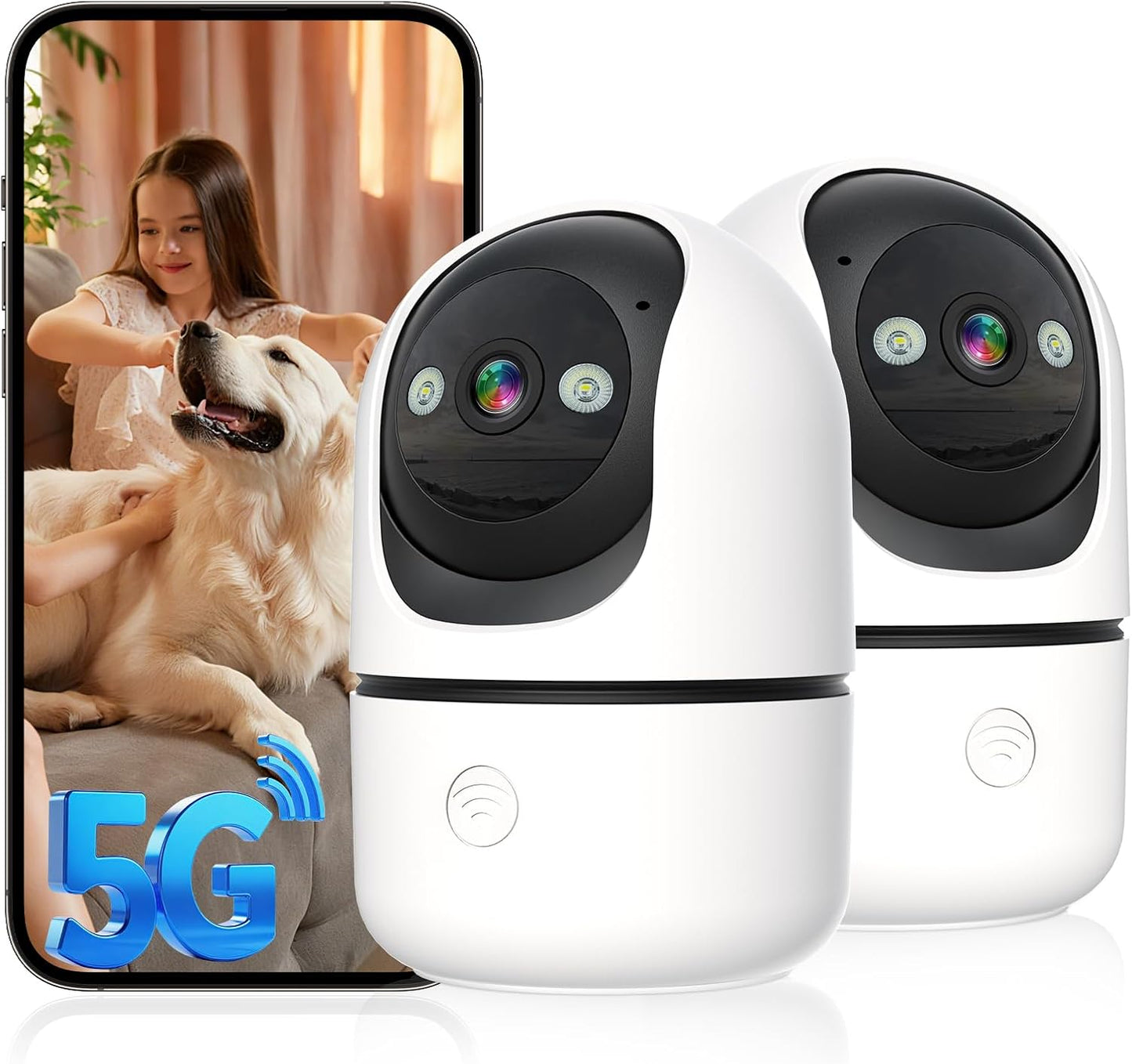 2K Security Cameras Indoor with 911 Alerts and Night Vision