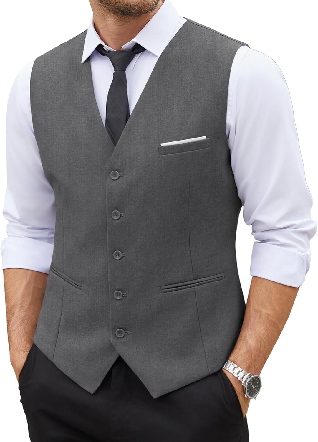 COOFANDY Men's Suit Vest Slim Fit for Business and Casual Wear