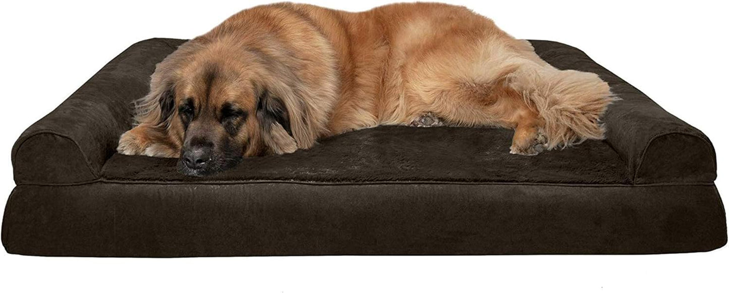 Furhaven Orthopedic Dog Bed for Large Dogs with Removable Bolsters