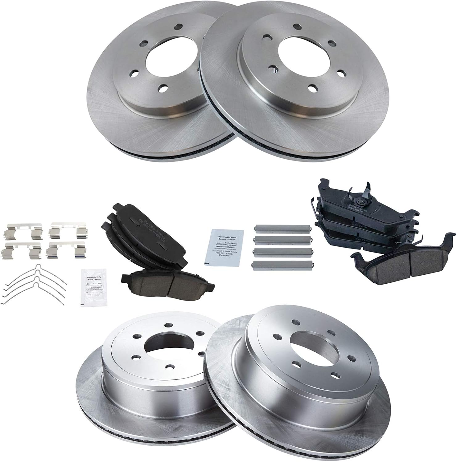TRQ Brake Pad & Rotor Kit for 2004-2008 Ford F-150 Vehicles