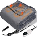 12V Heated Car Blanket Flannel Gentle Soft - Portable Heated Throw