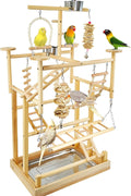 Bird Playground Natural Wood Parrot Playstand with Perches