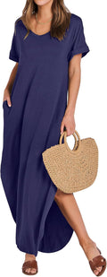 ANRABESS Oversized Casual Summer Maxi Dress - Comfortable Everyday