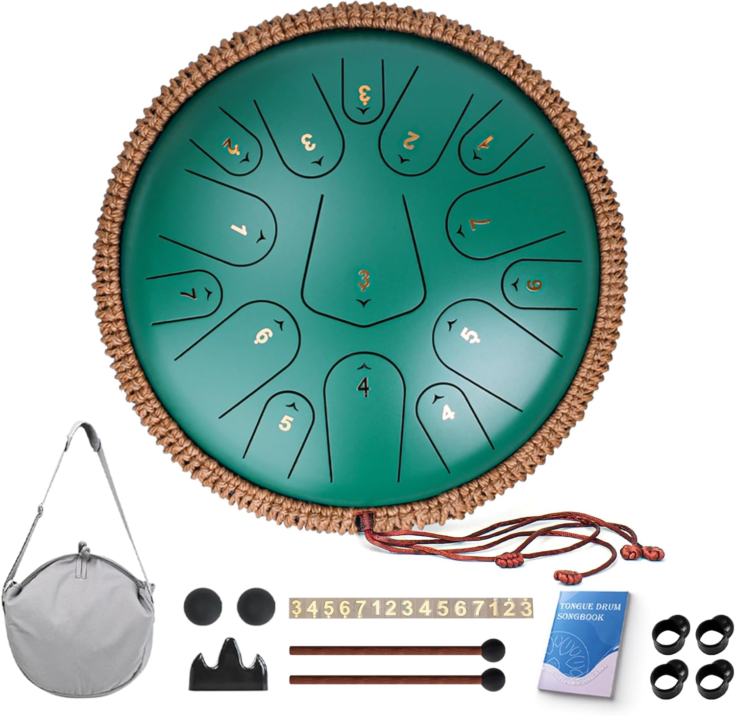Steel Tongue Drum 13 Inches 15 Notes Handpan for All Ages
