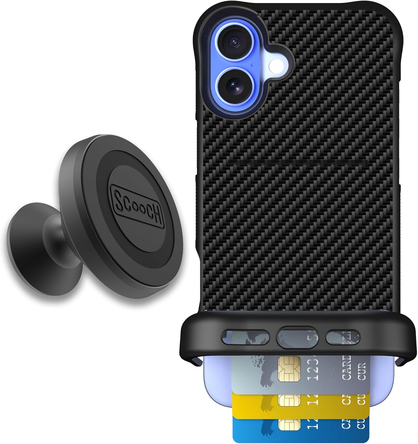 Scooch iPhone 16 Plus Case with Hidden Card Slot and Protection