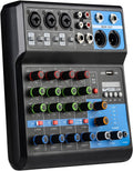 Dj Mixers 5 Channel Audio Mixer Sound Board with Bluetooth - USB