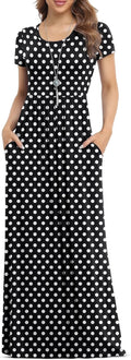 VIISHOW Women's Short Sleeve Loose Plain Maxi Dress - Comfortable see