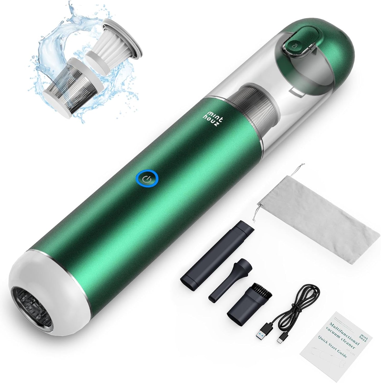 Powerful Minthouz Handheld Vacuum - LED/SOS Light