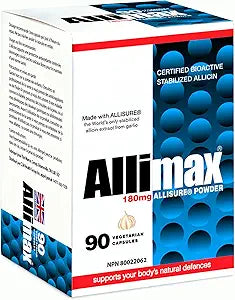 Allimax 180mg Capsules for Immune Support with Bioactive Allicin