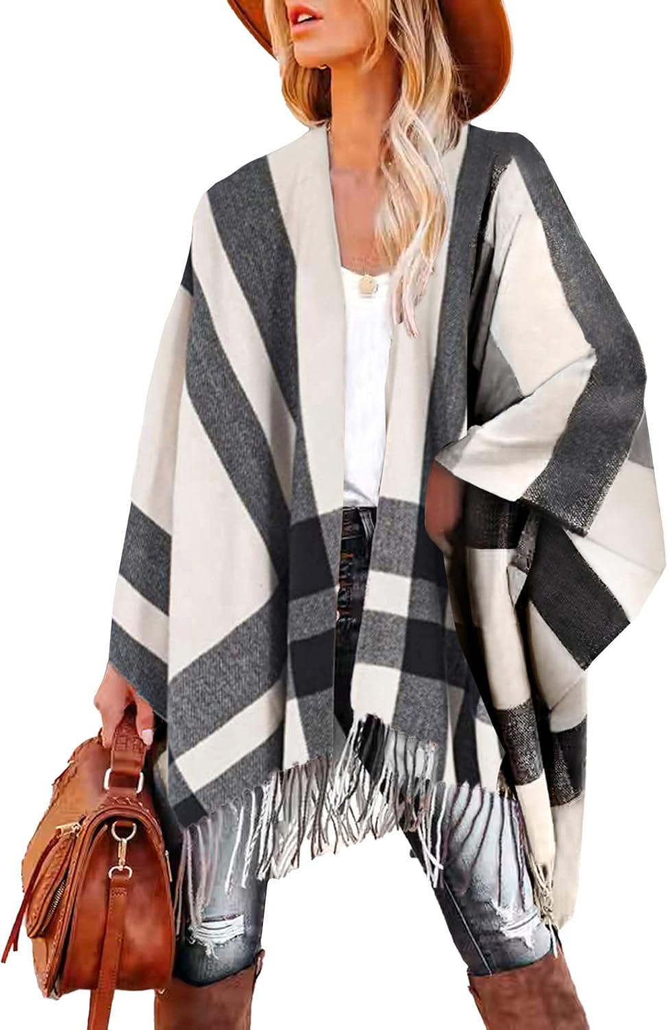 Breezy Lane Women's Shawl Wraps Cozy Poncho for Fall Style