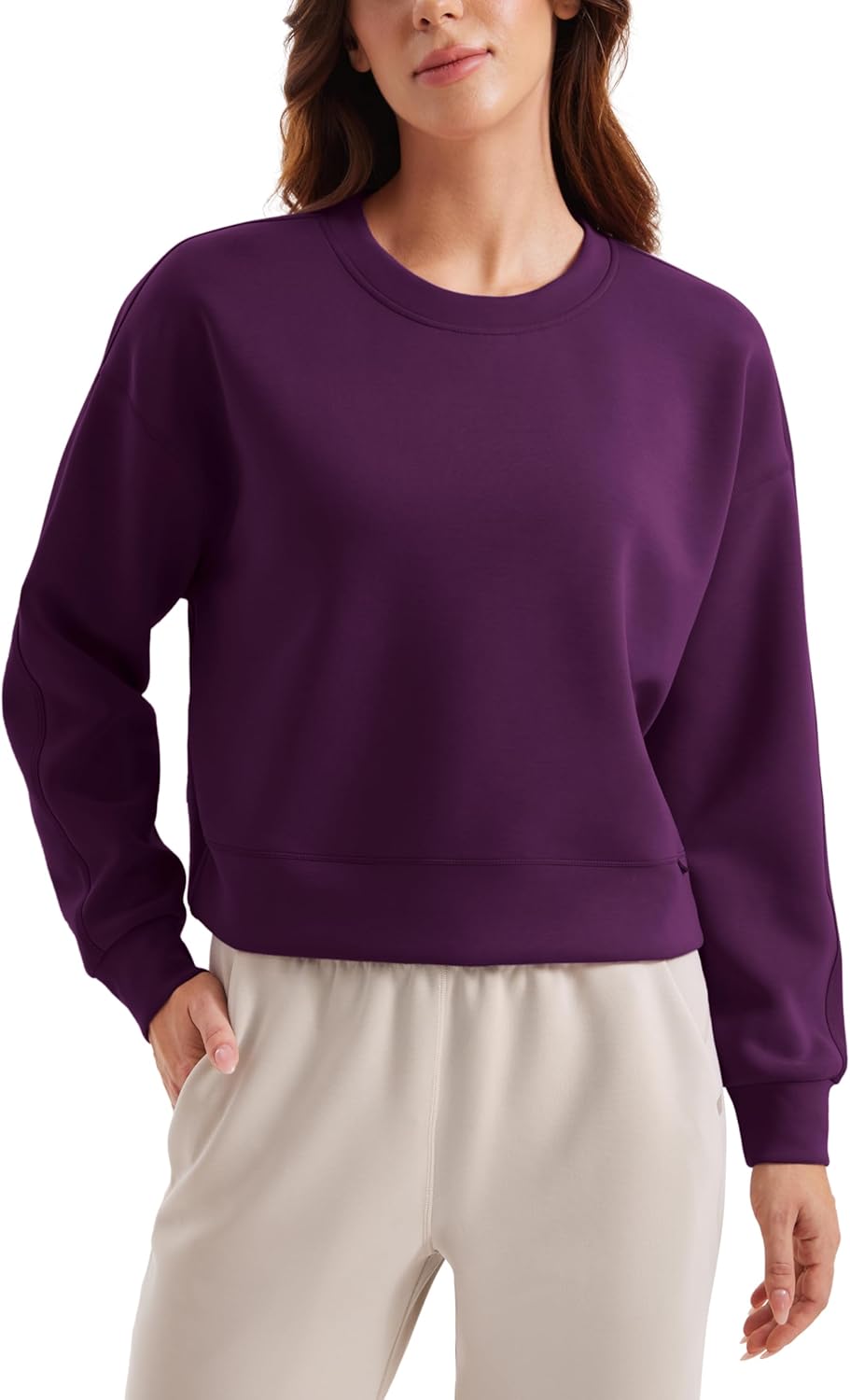 CRZ YOGA SoftAura Pullover Sweatshirt for Women - Chic Comfort