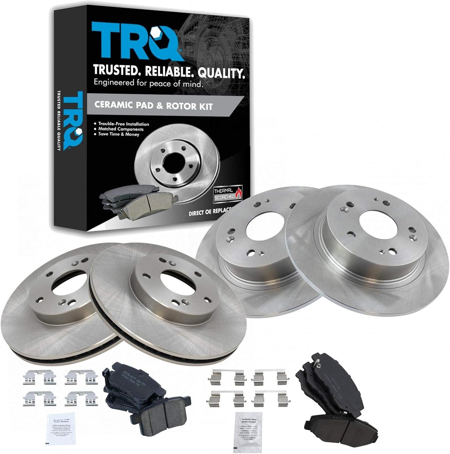 TRQ Brake Pad & Rotor Kit for 2008-2017 Honda Accord Vehicles