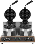 2600W Commercial Waffle Maker - Double-Head Non-Stick, Time & Temp Control