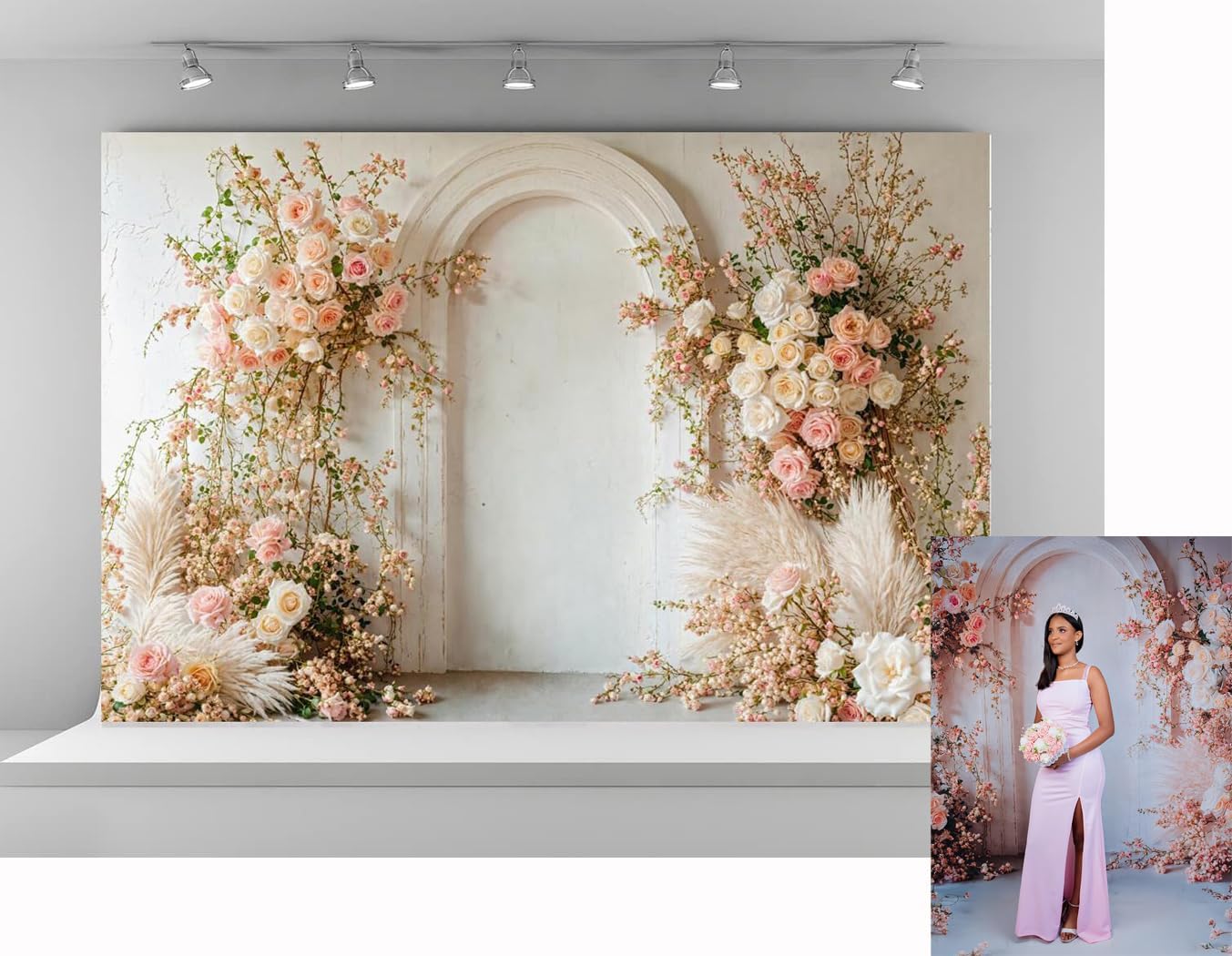7x5ft Spring Pink Flowers Backdrops for Photography Fun