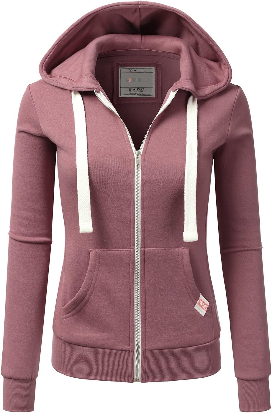 DOUBLJU Lightweight Thin Zip-Up Hoodie Jacket for Women Plus Size