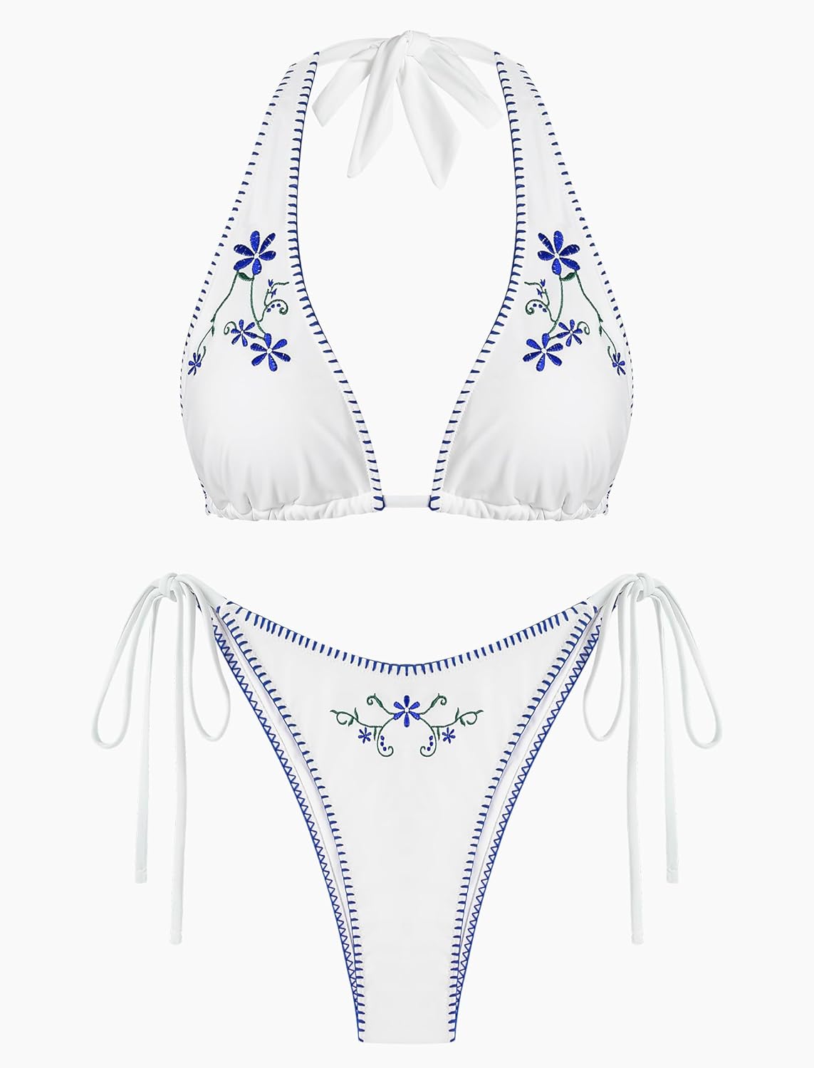 ZAFUL Women's Triangle Bikini Set with Unique Fishnet Design