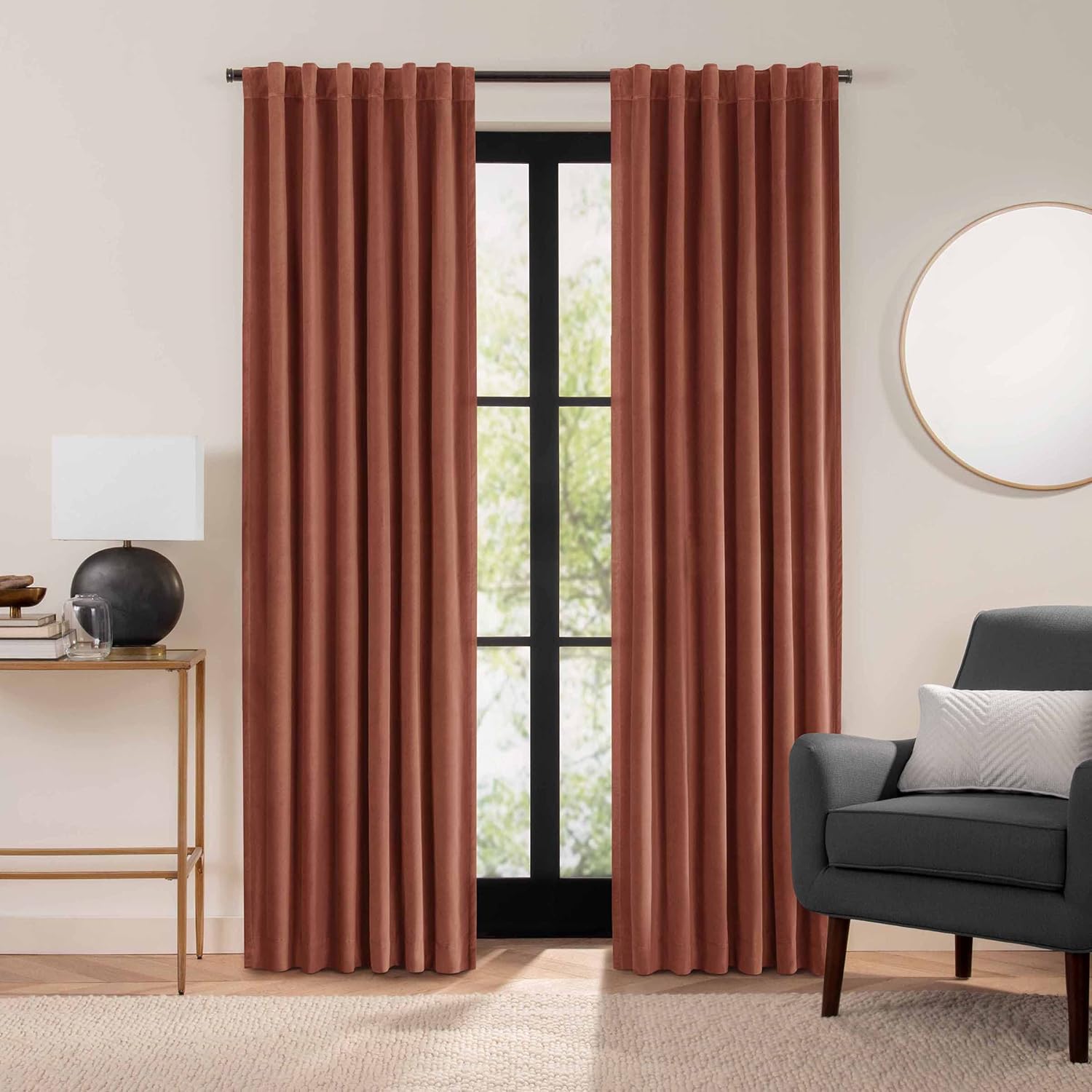 Ultimate Darkness: Eclipse 100% Blackout Velvet Curtain in Copper