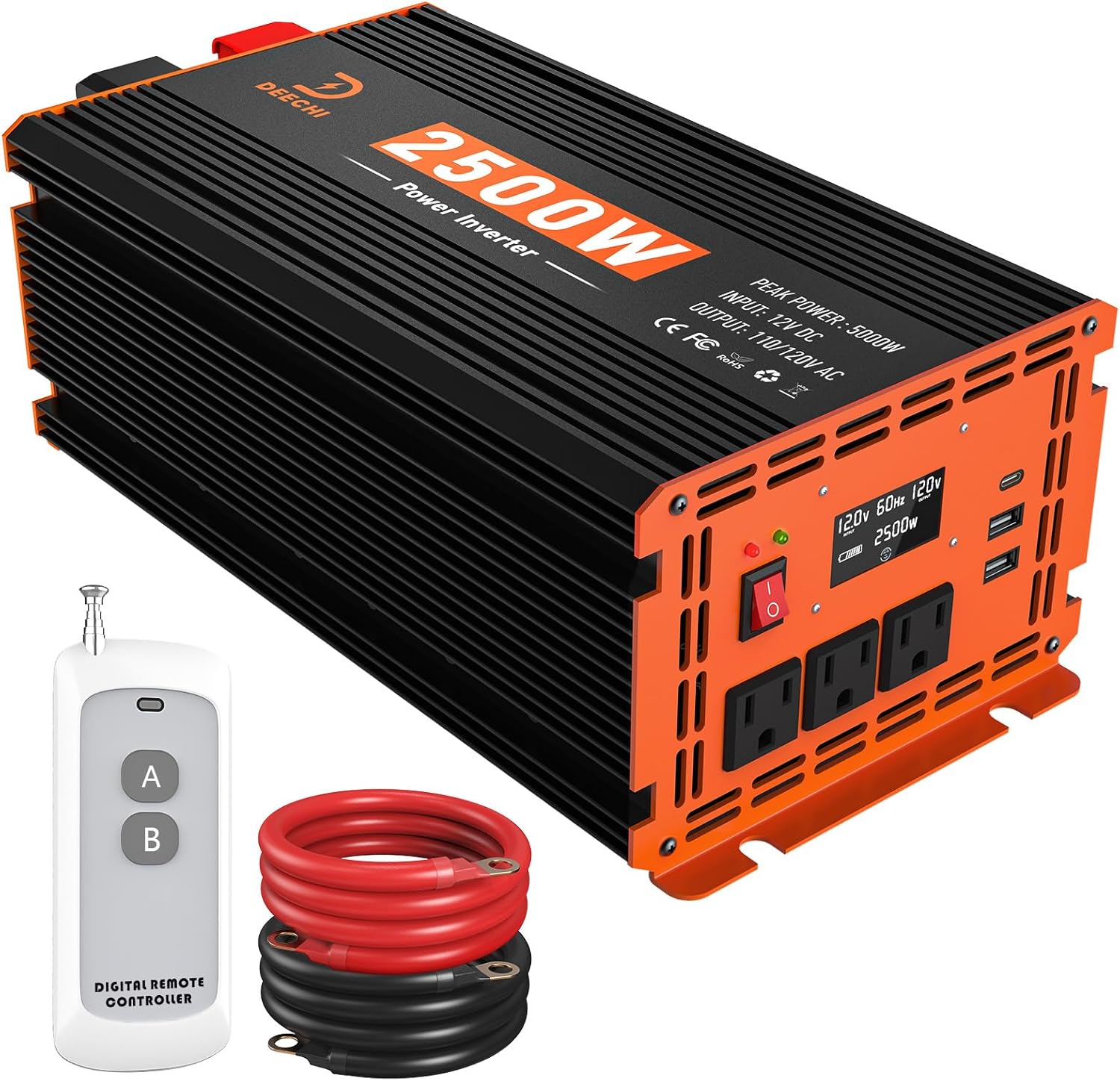 2500W Power Inverter for RV, Truck, Boat, and Off-Grid Use