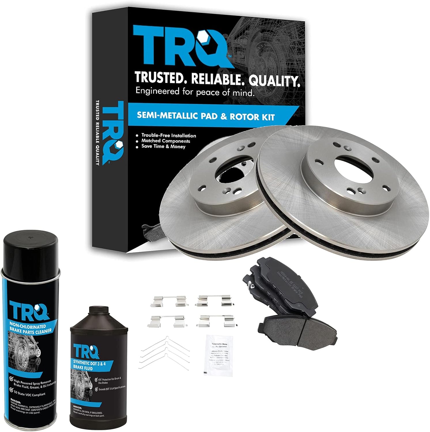 TRQ Front Brake Pad & Rotor Kit for Acura ILX and Honda Models