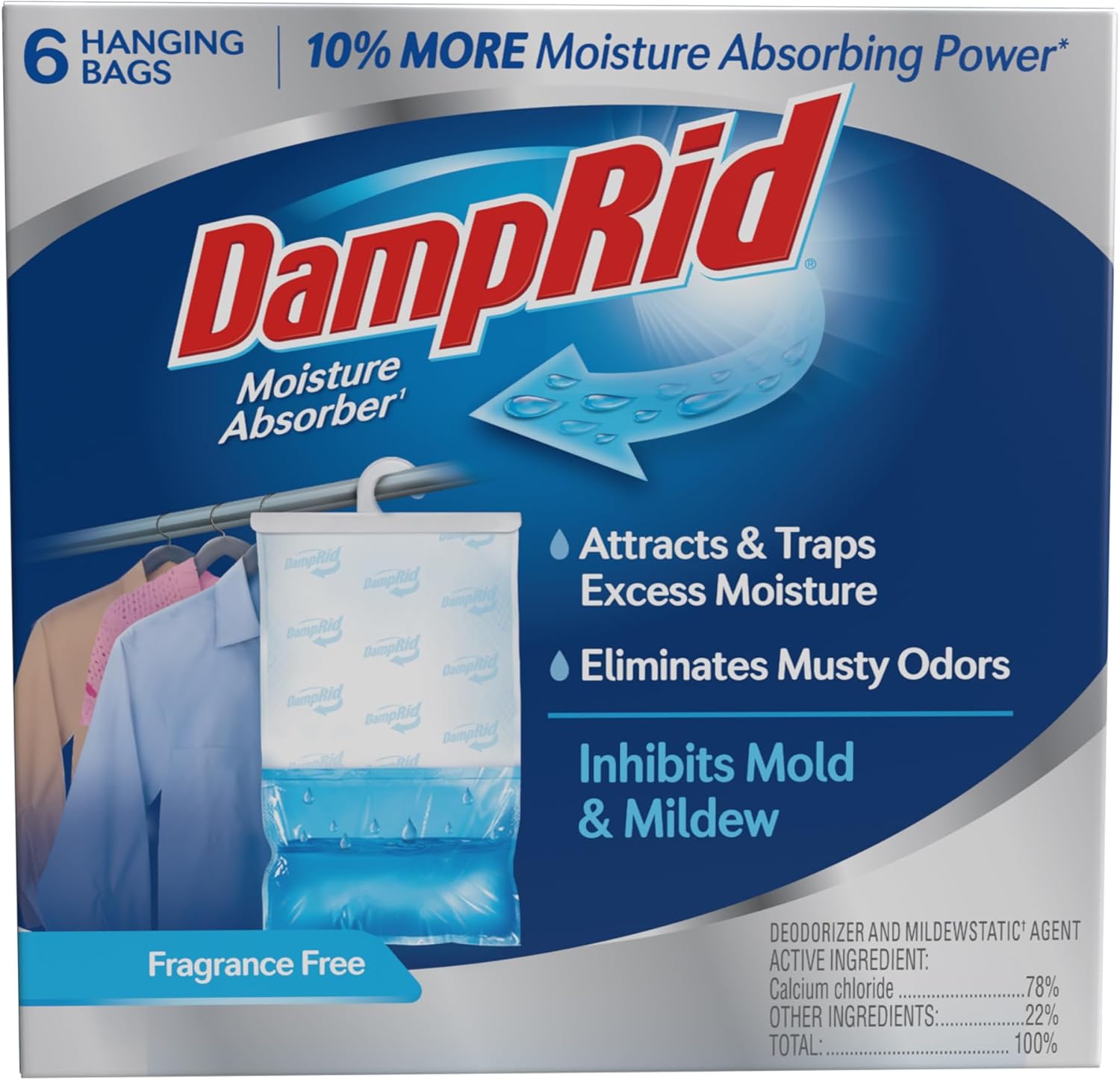 DampRid Fragrance Free Hanging Moisture Absorber for Fresh Air