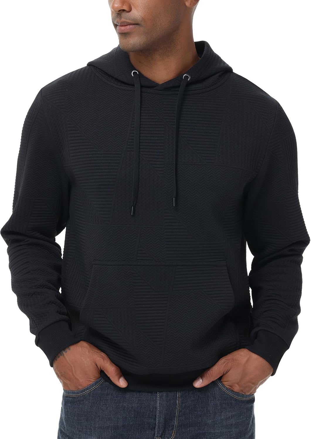 Geometric Texture Men's Pullover Hoodie