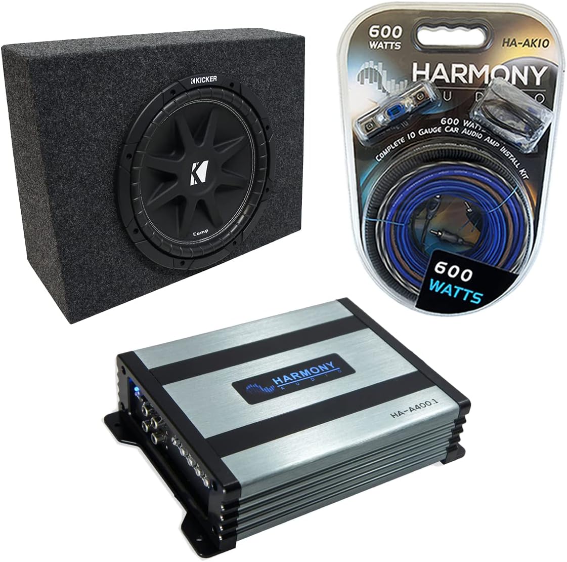 10 Inch Subwoofer Box and Amplifier Package for Trucks