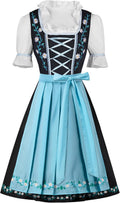 Dirndl Dress for Women Oktoberfest Costume - Blue Apron Set