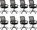 Conference Room Chairs Set of 8 Swivel Rolling Ergonomic Office Chairs