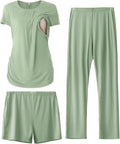 Womens Maternity Nursing Pajamas Set - 3 Piece Nursing PJs for Moms