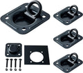 Recessed D-Ring Tie Down Anchors 4 Pack Black - 6000 lb Capacity