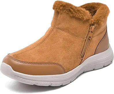 TIOSEBON Women's Winter Ankle Fur Lined Boots for Comfort
