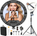 22in Foldable Large Ring Light with 75in Tripod - Bright, Versatile
