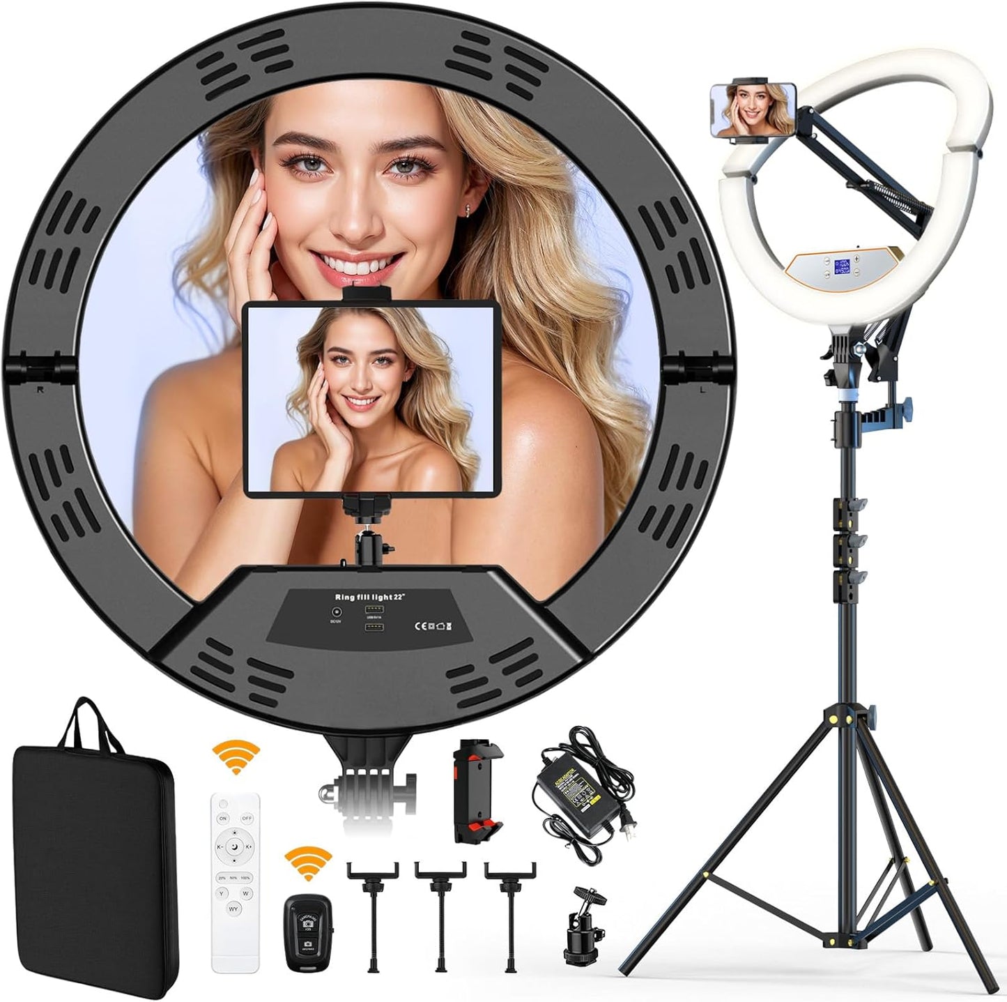 22 Inch Foldable Ring Light with Stand for Photography and Makeup